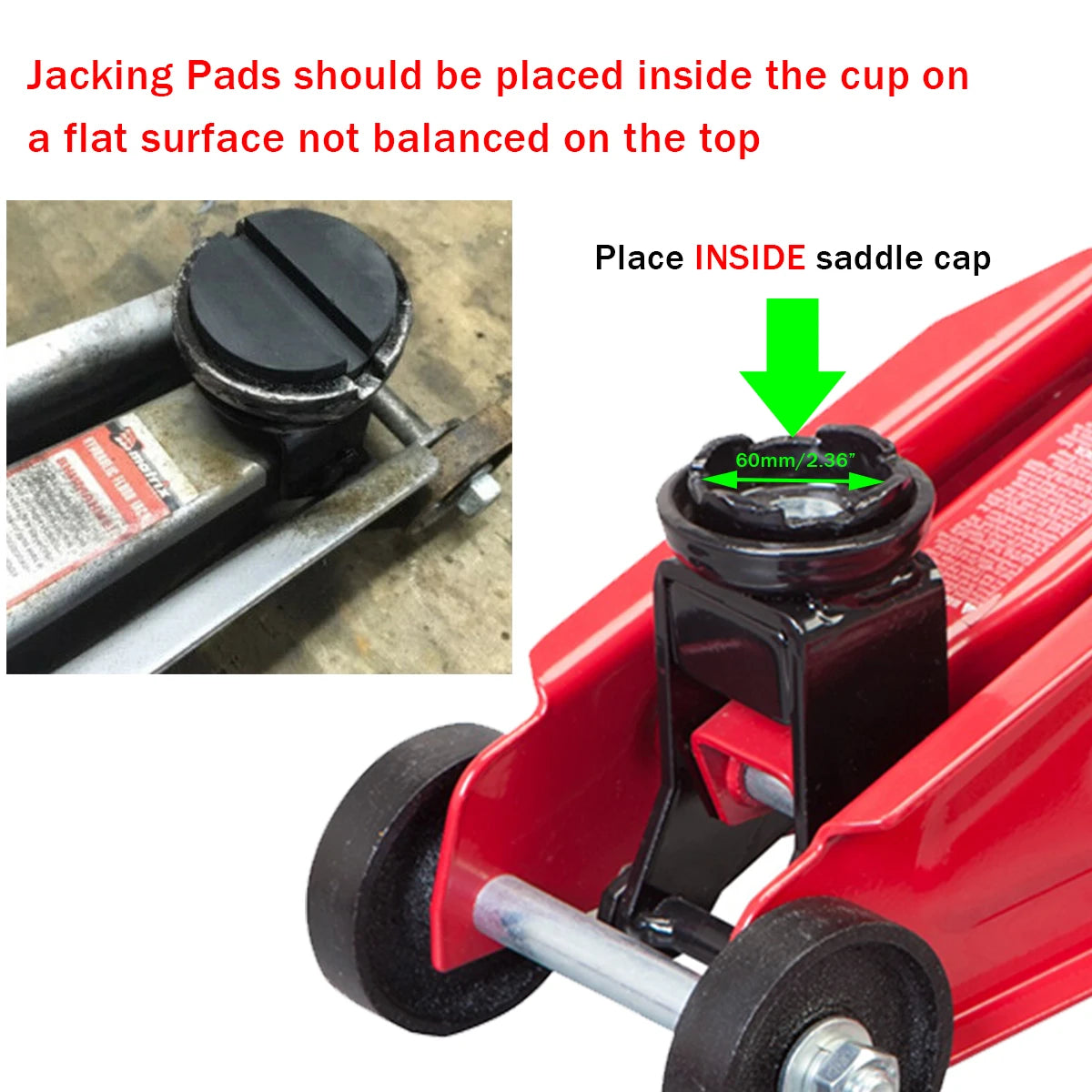 Anti-Slip Rubber Jack Pad Rail Adapter for Heavy-Duty Car Lifts