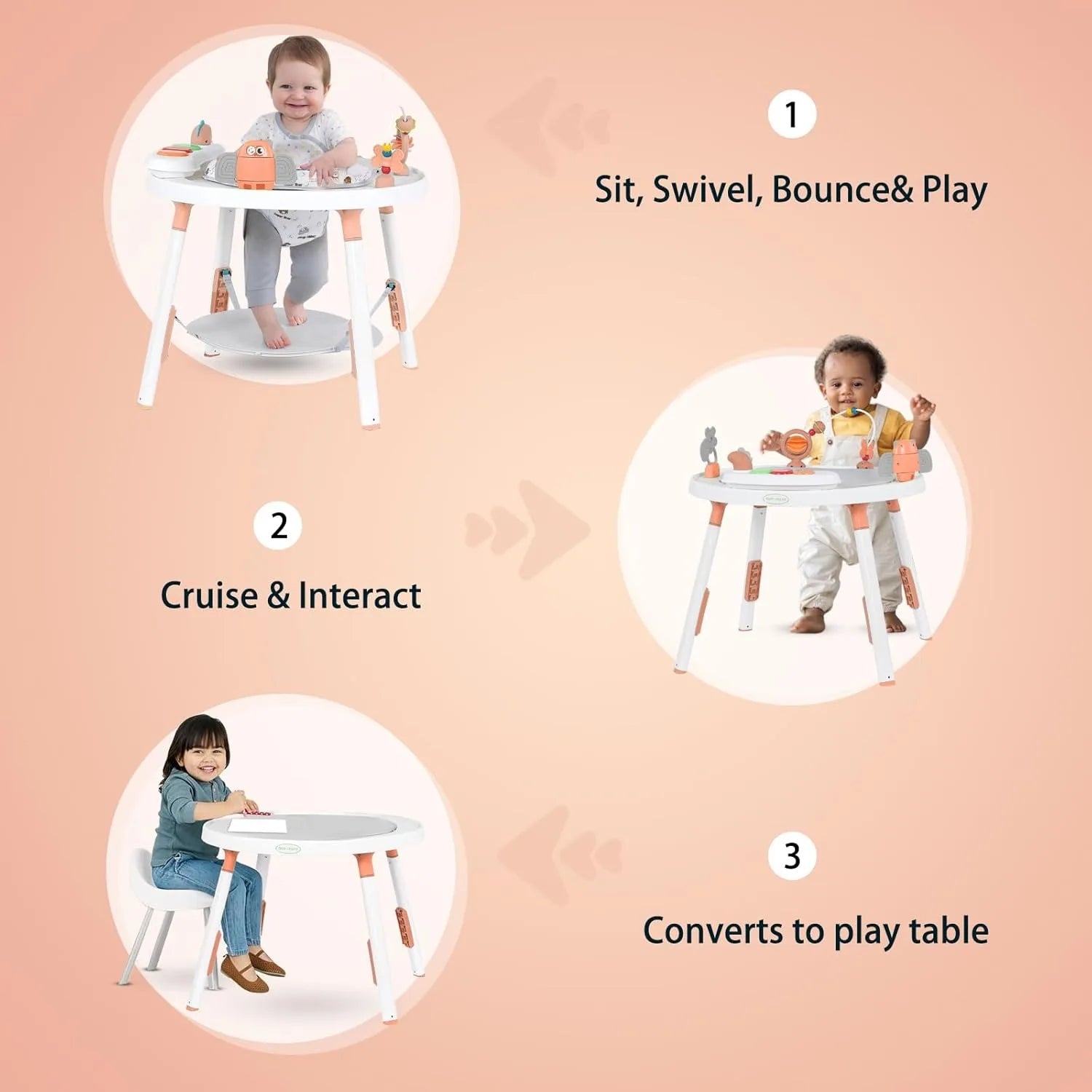 Ubravoo 3 In 1 Baby Activity Center With Detachable Toys - Safety First Gear 25