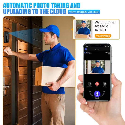 Tuya WiFi Doorbell 1080P HD Camera Waterproof MicroSD Cloud
