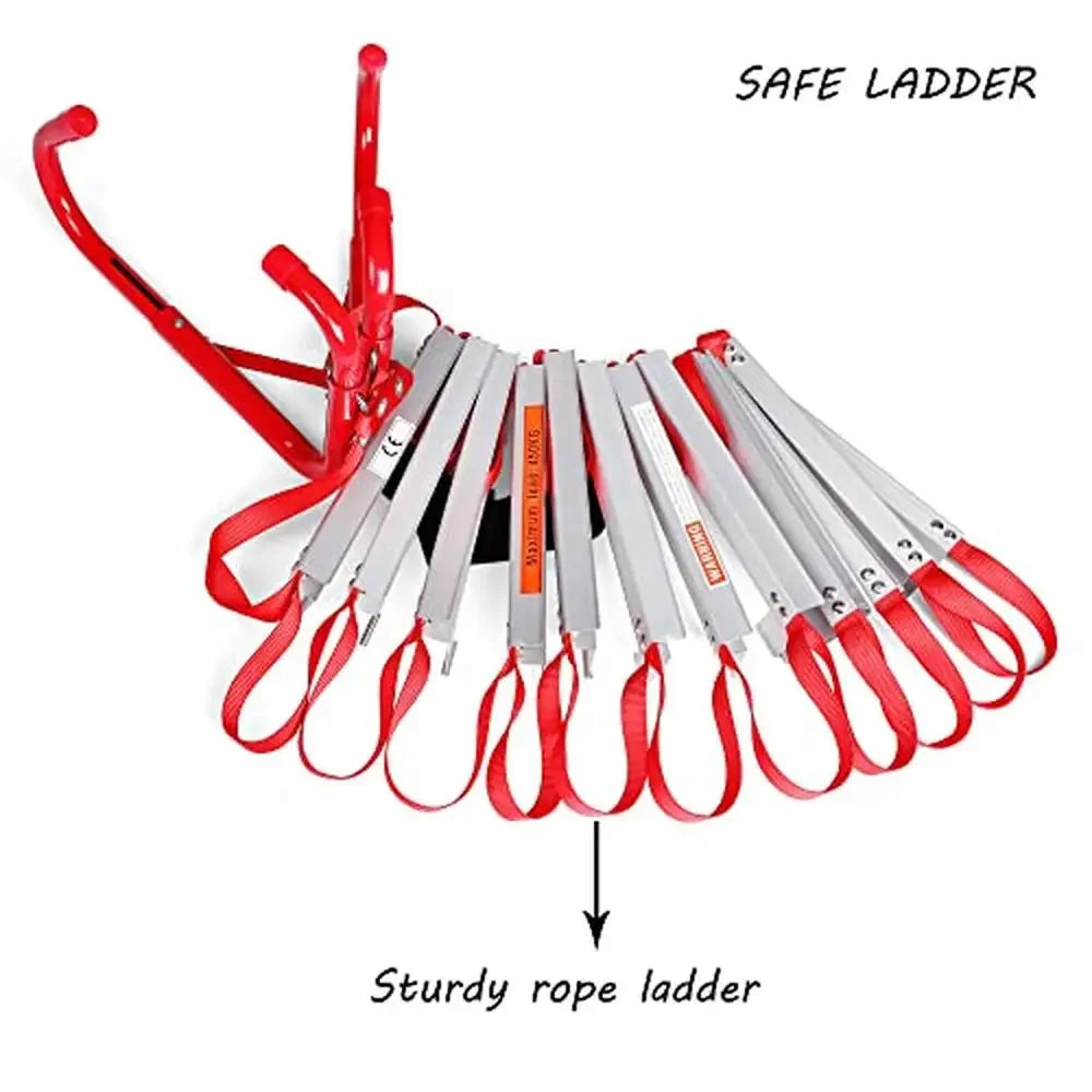 Portable Aluminum Emergency Escape Ladder for Fire Safety - Safety First Gear 25
