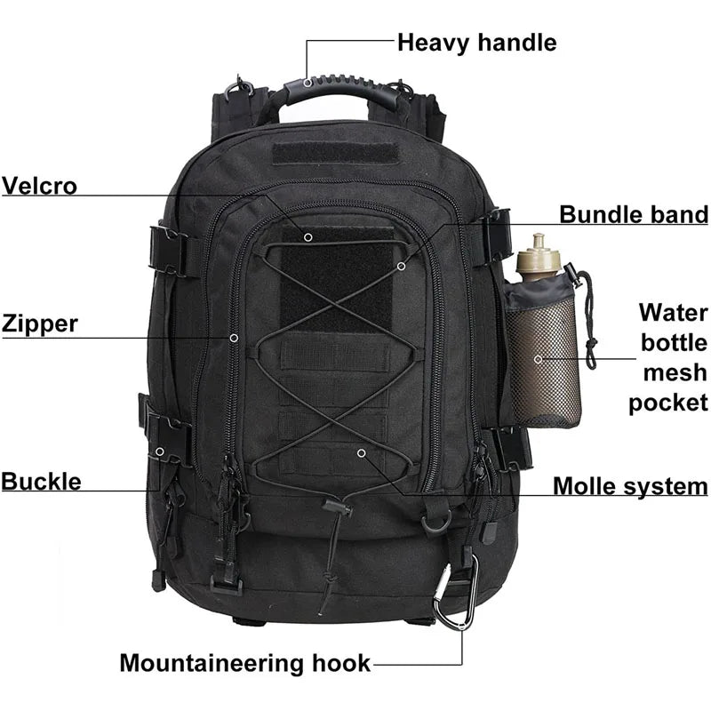 LQARMY Military Tactical Backpack Molle Assault Rucksack Outdoor Travel - Safety First Gear 25