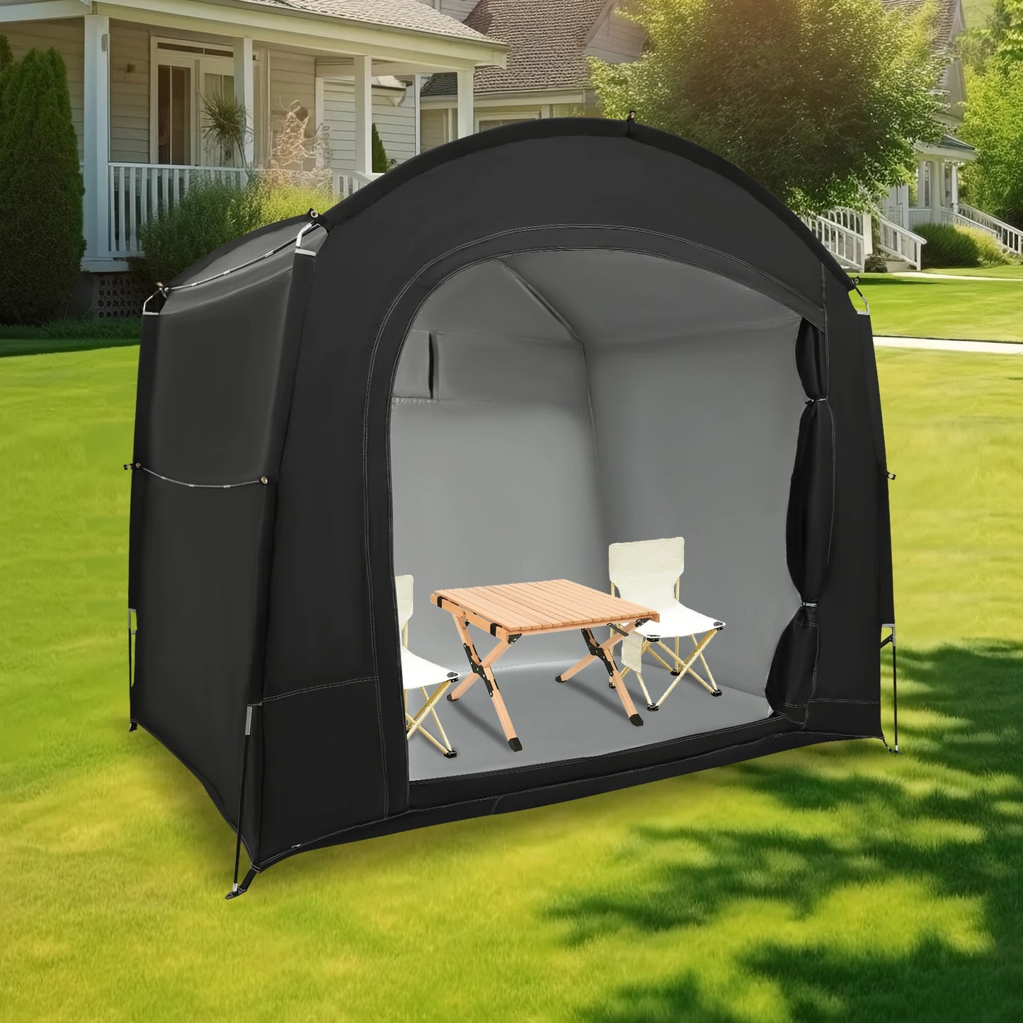 Bymaocar Travel Bike Storage Tent Outdoor Shed for 3-4 Bikes