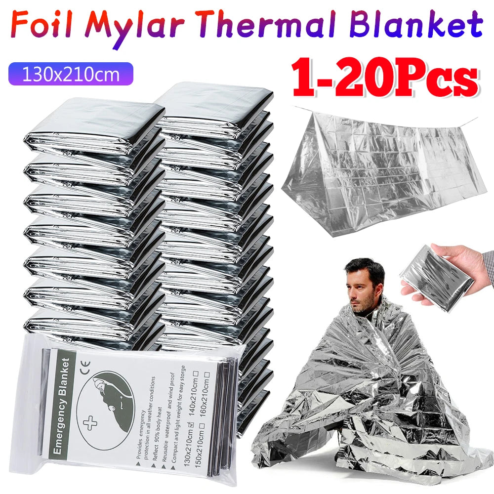 NASA Inspired Emergency Mylar Space Blanket Foil Thermal Blanket - Safety First Gear 25