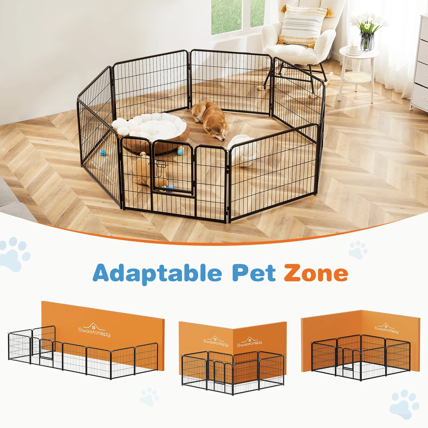 Heavy Duty Metal Dog Playpen for Indoor and Outdoor Use - Safety First Gear 25