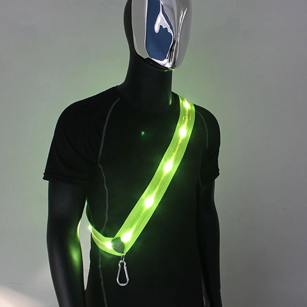 Rechargeable LED Reflective Running Belt For Men Women Night Safety Outdoors - Safety First Gear 25