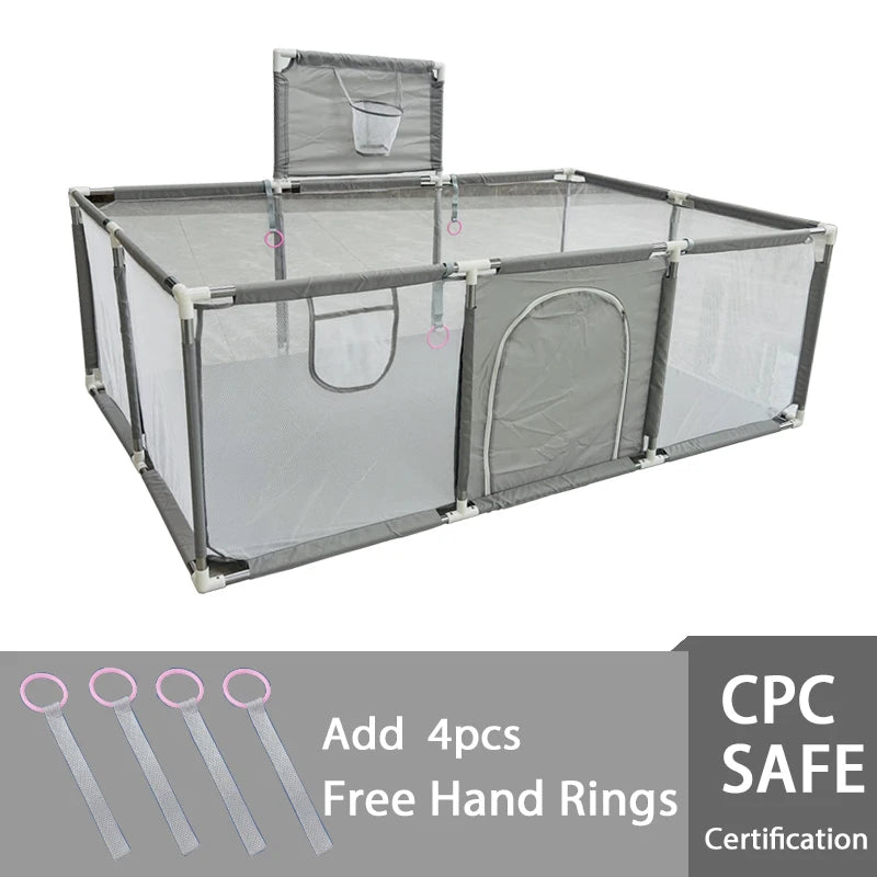 IMBABY Playpen With Basketball Fence For Children Safety