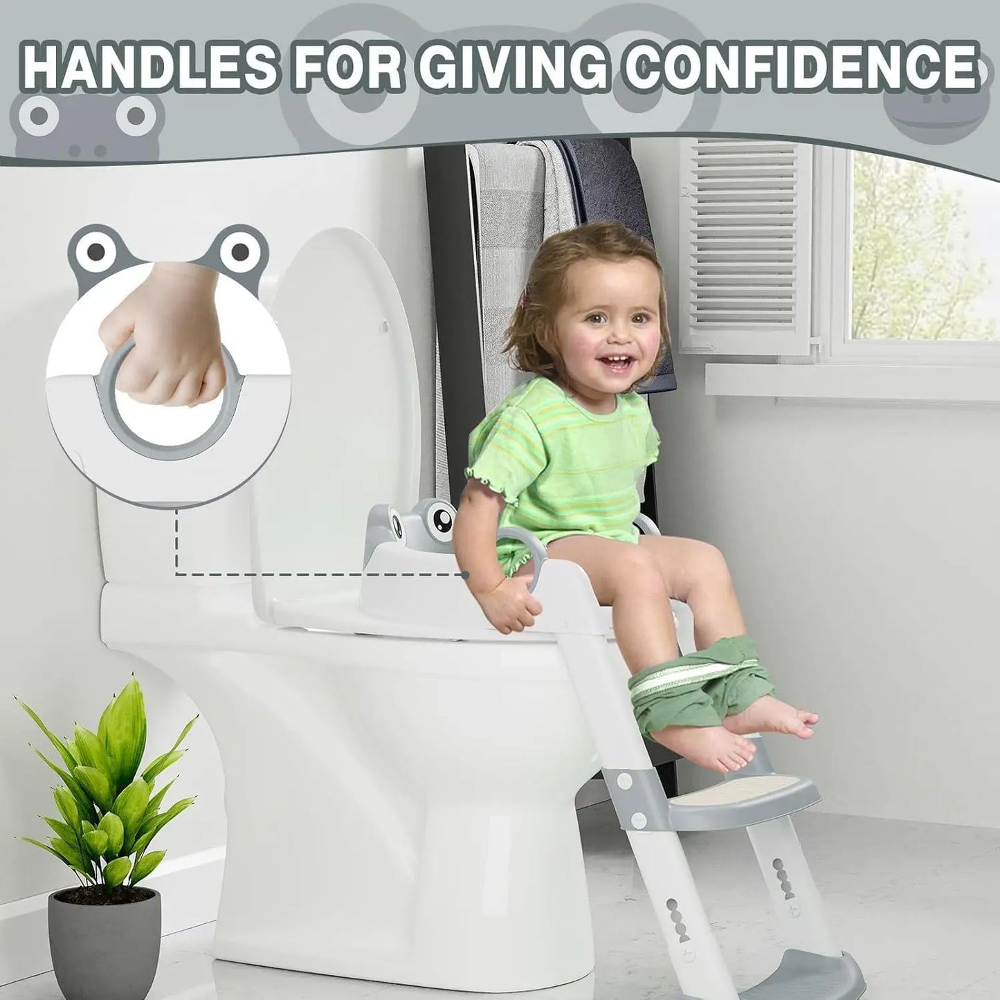 HiMISSG Potty Training Seat With Adjustable Step Stool - Safety First Gear 25