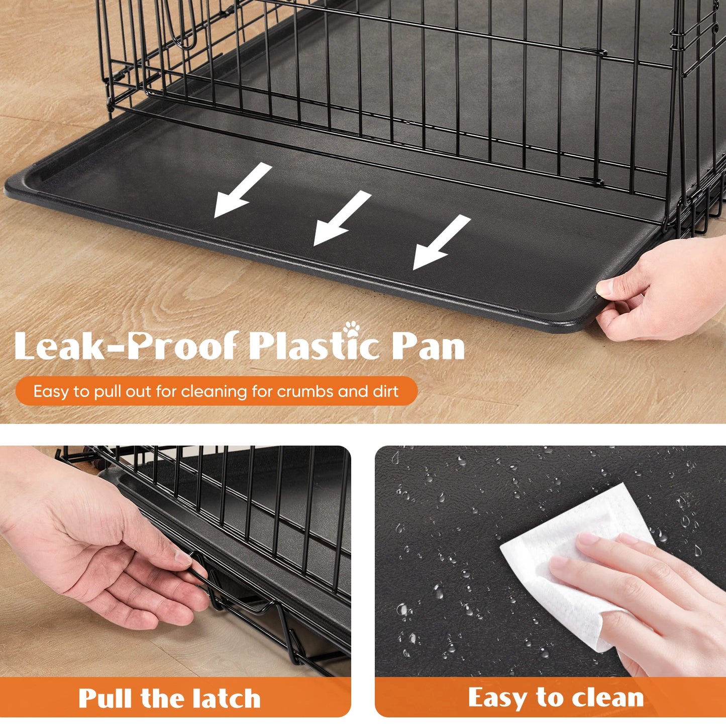 Double Door Folding Metal Wire Dog Cage for Safe Travel - Safety First Gear 25
