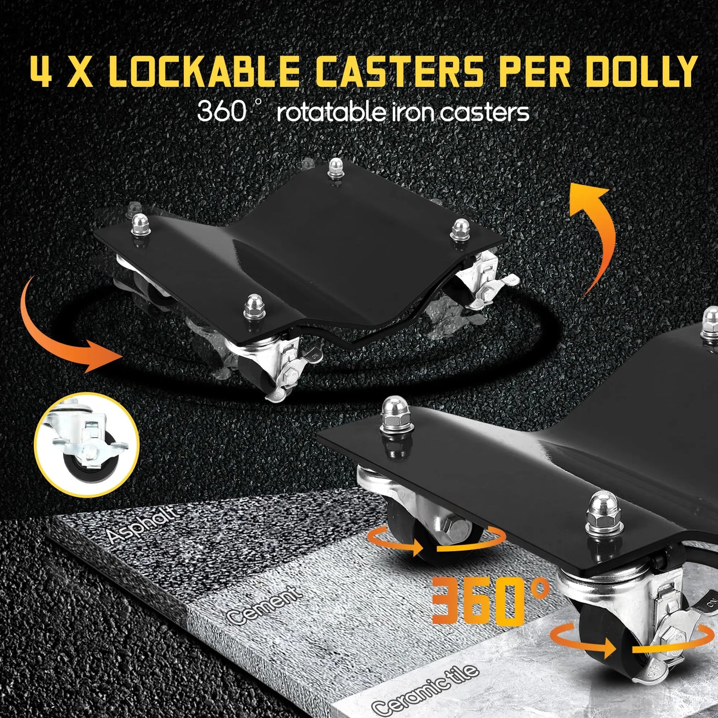 Studyset Car Dolly Set 2500 Lbs Capacity Wheel Dollies