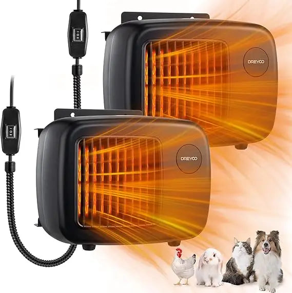 Dog House Heater With Thermostat And 6FT Anti Chew Cord Safe Overheat Protection Dual Heating Modes - Safety First Gear 25