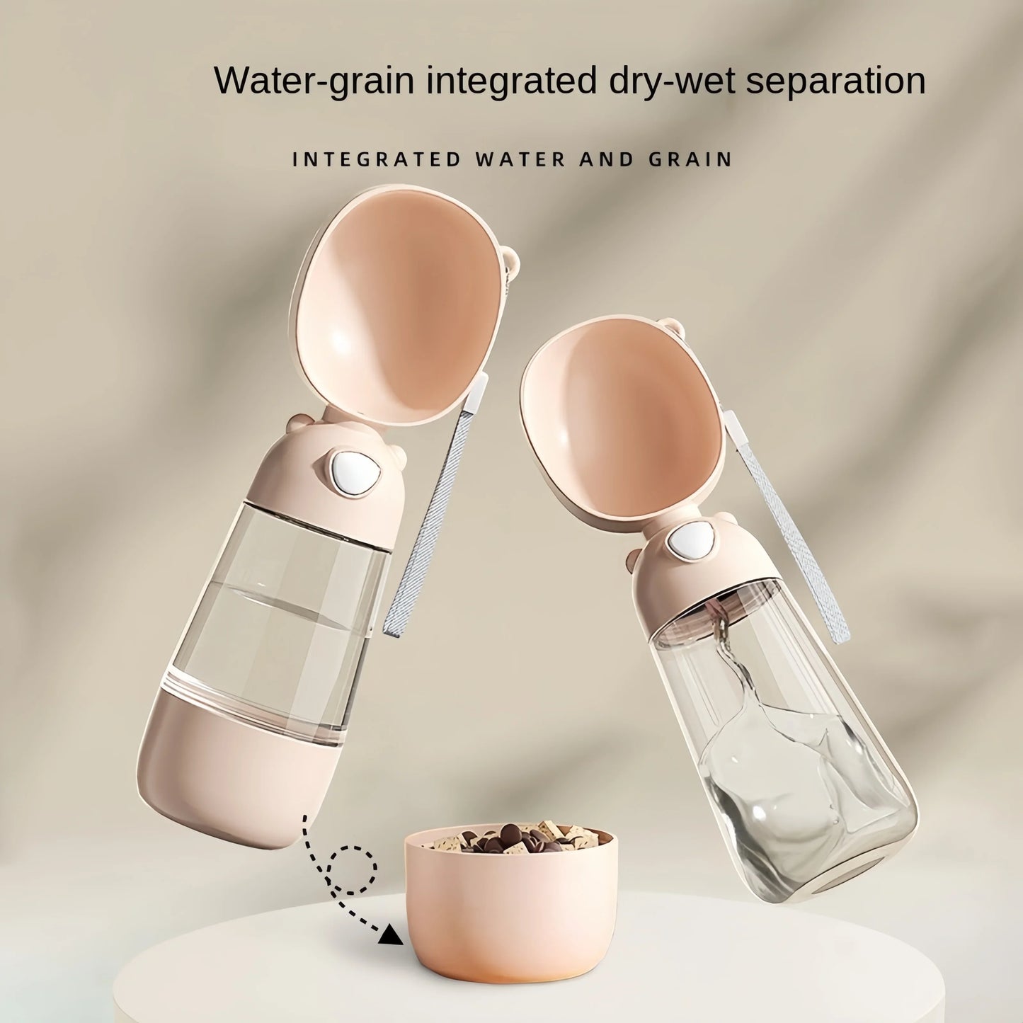 Portable Dog and Cat Travel Water Bowl with Food Dispenser