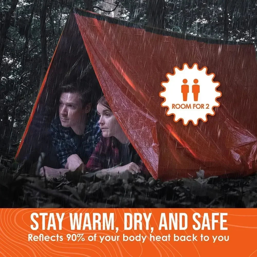Two Person Outdoor Camping Tent Waterproof Lifesaving Emergency Shelter Kit - Safety First Gear 25