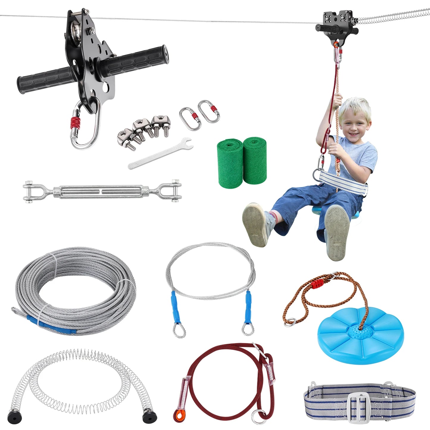 SucceBuy Zipline Kit for Backyard Outdoor Playground