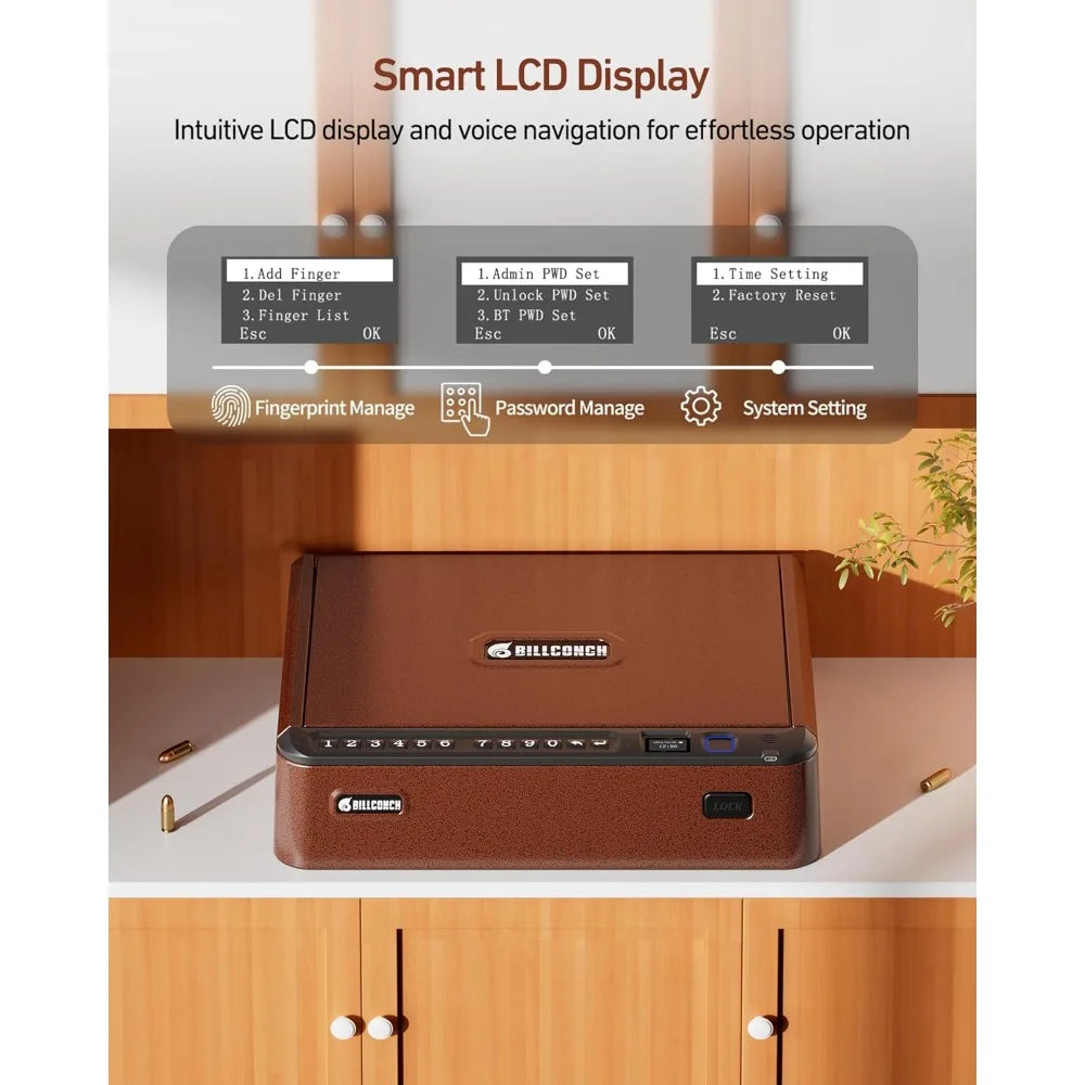 Chamber Biometric FingerprintActivated Handgun Security Safe FourWay Quick Access App - Safety First Gear 25