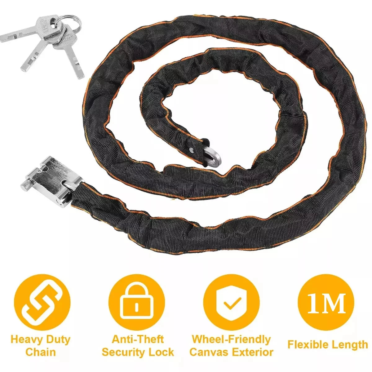 Hign Concerned Motorcycle Chain Lock Anti Theft Padlock - Safety First Gear 25