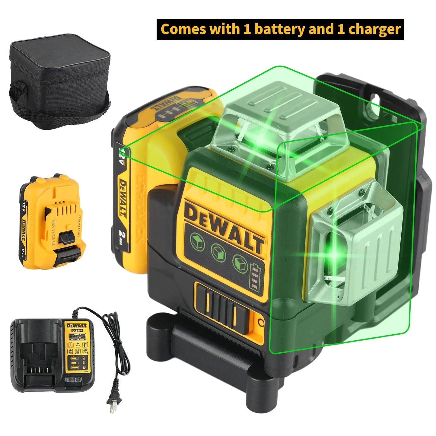 DEWALT DW089LG 3-Sided Vertical Laser Level With 360 Degree - Safety First Gear 25