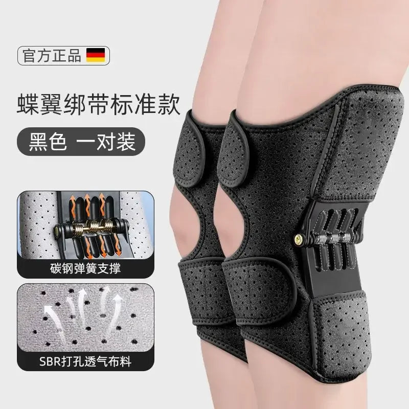 Non-Slip Breathable Knee Booster Powerful Rebound Springs Knee Assistive Device Adjustable Spring Stabilizer Brace Joint Support