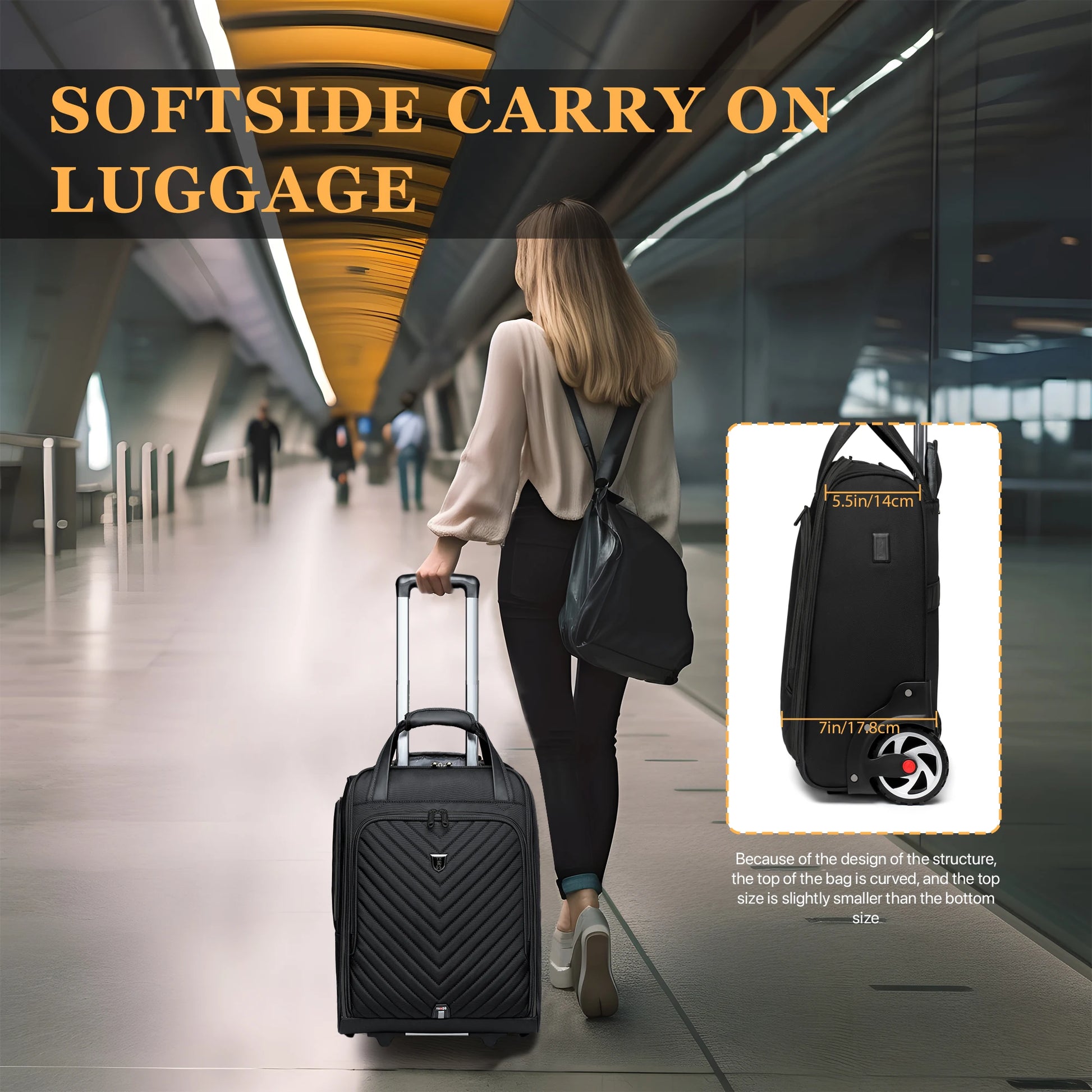 Business Travel Laptop Bag with Wheels for Men and Women - Safety First Gear 25