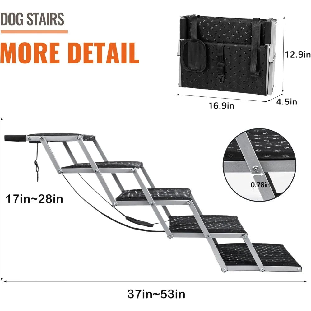 Lightweight Metal Dog Ramp Cars SUVs Up To 200 Lbs - Safety First Gear 25