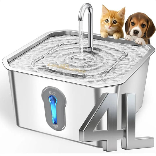 Hign-Concerned Stainless Steel Cat Water Fountain For Cats