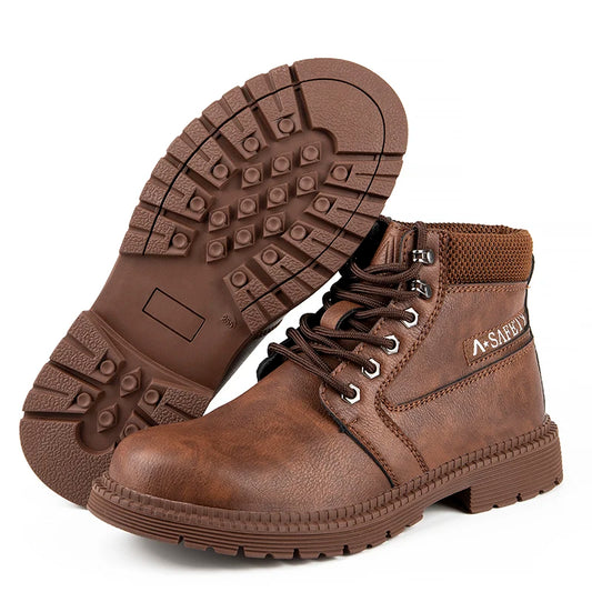 Mens Waterproof Steel Toe Work Boots High Top Safety Shoes - Safety First Gear 25