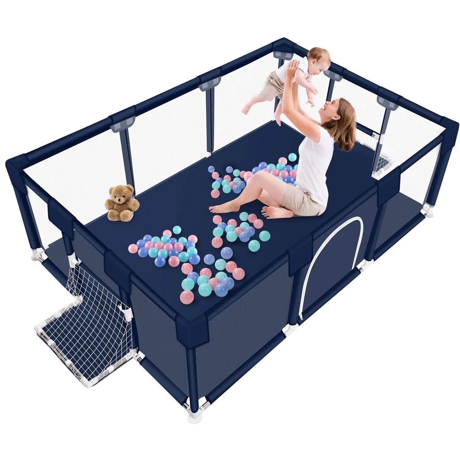 ANGDUO Baby Playpen With Soft Breathable Mesh Safety Fence - Safety First Gear 25