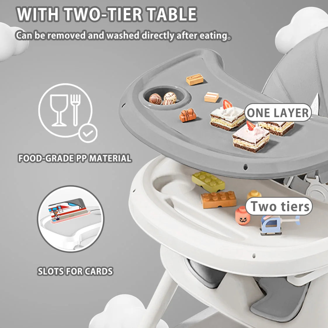 UBRAVOO Foldable Baby High Chair With Antislip Pad Toy Rack - Safety First Gear 25