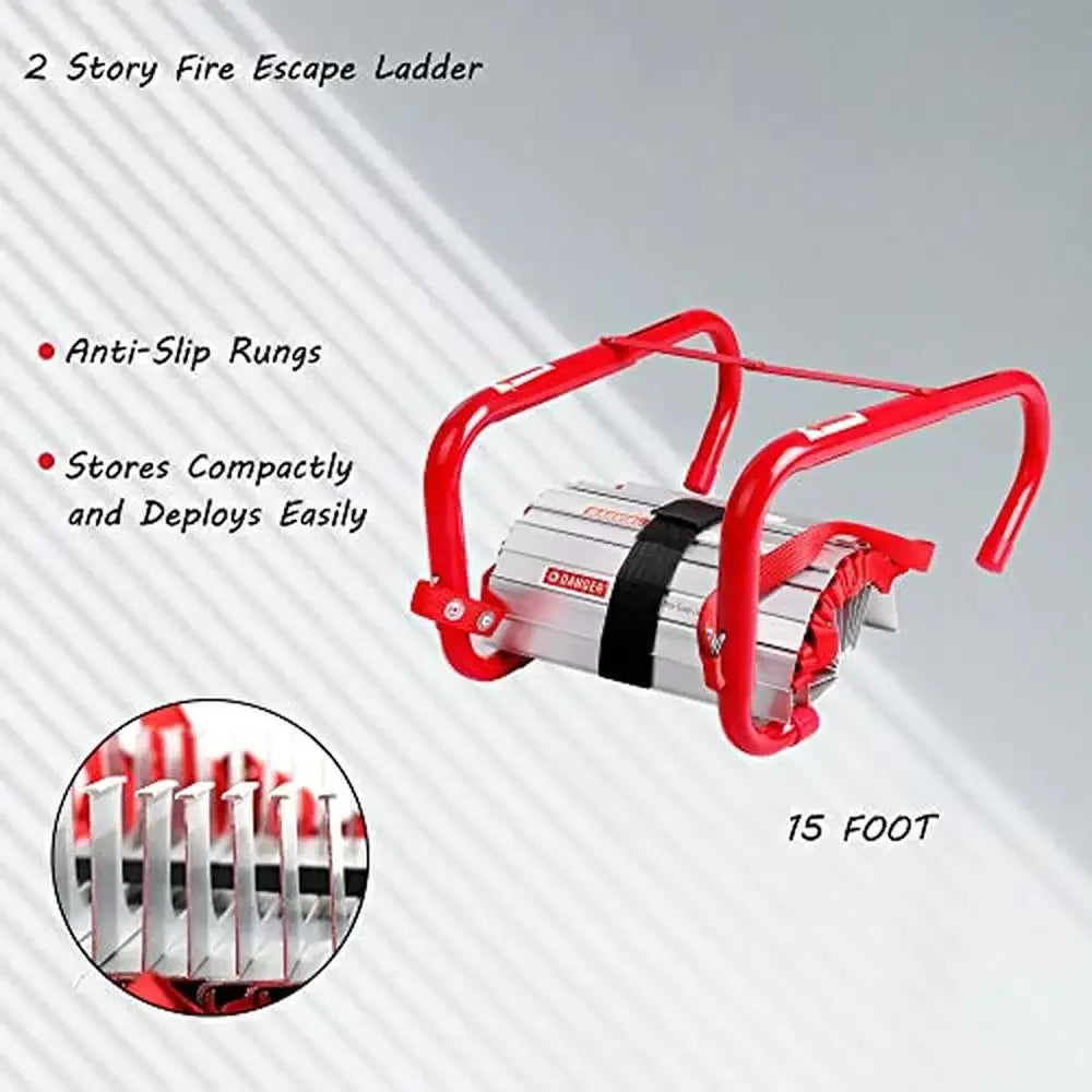 Portable Aluminum Emergency Escape Ladder for Fire Safety - Safety First Gear 25