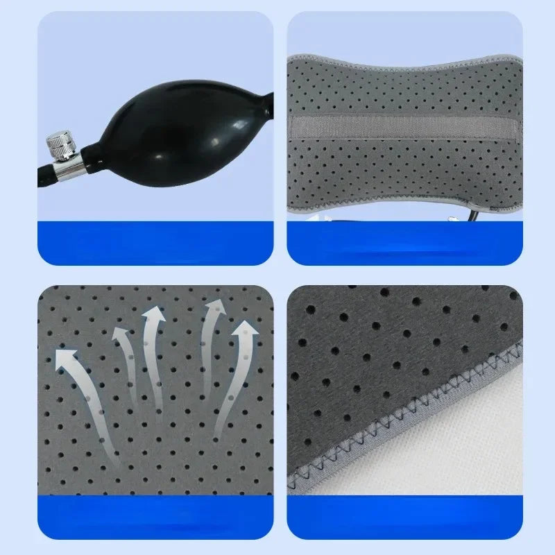 Inflatable Lumbar Support Cushion Portable Neck Shoulder Posture Correct Massage Pillows Orthopedic Design For Back Pain Relief