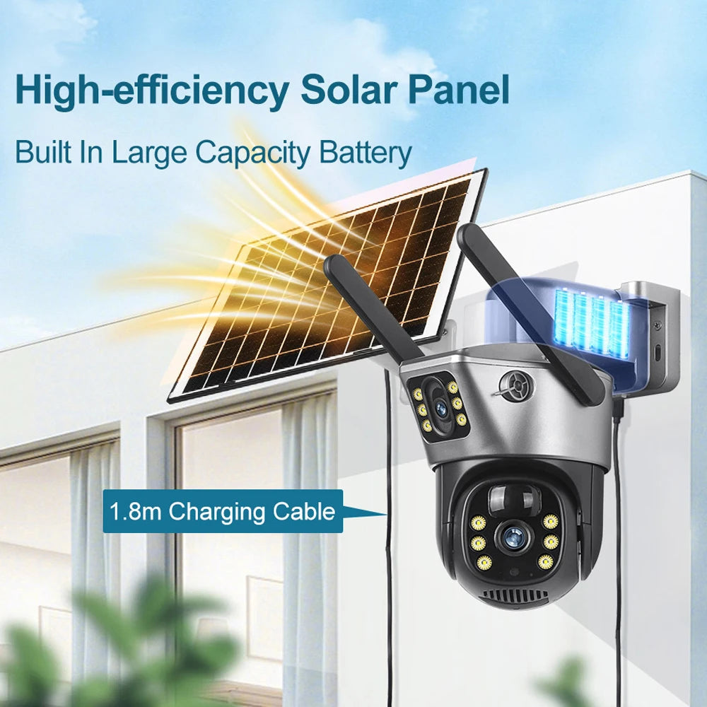 4G WiFi Solar Camera with Dual Lenses and Night Vision - Safety First Gear 25