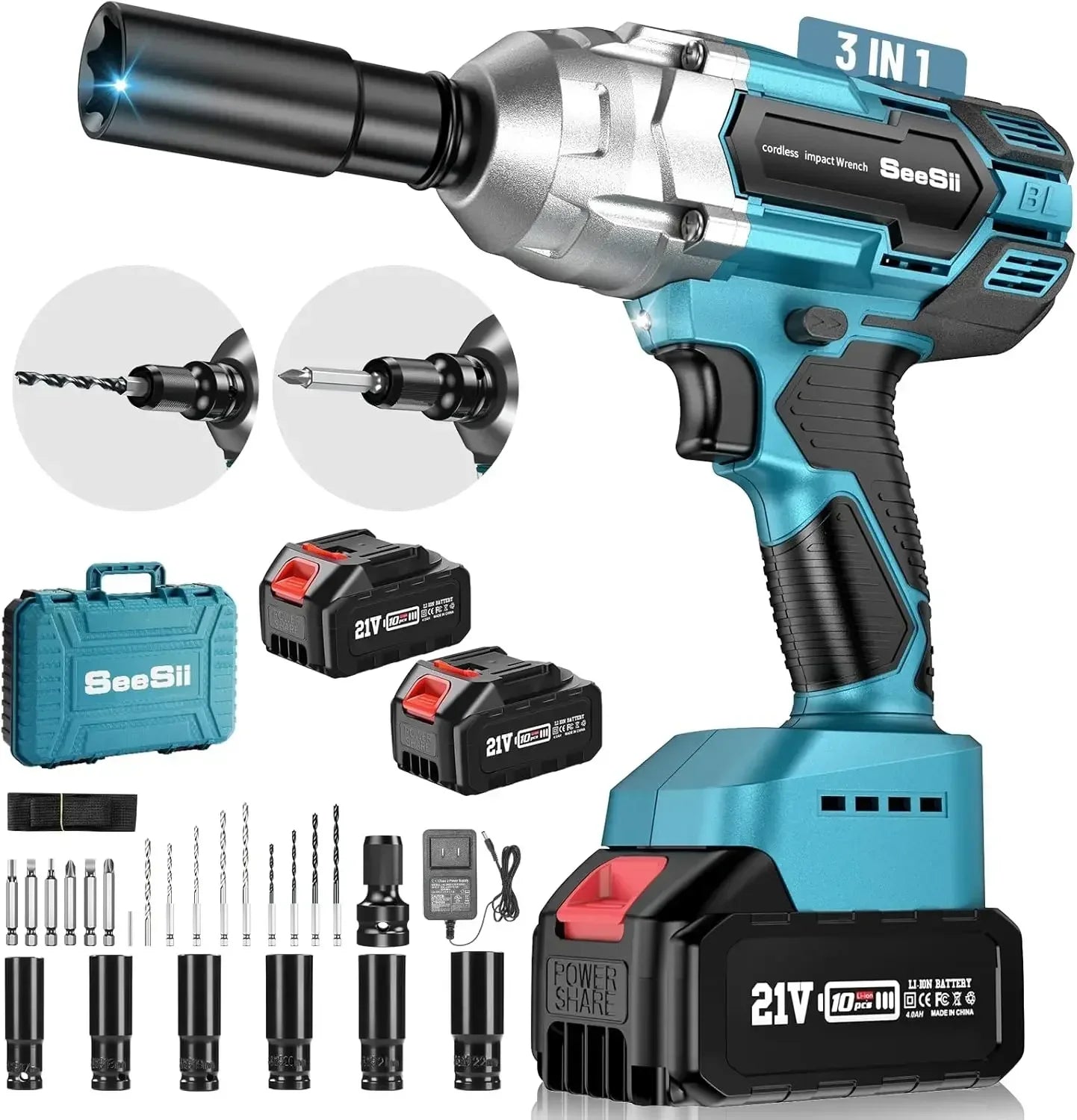 Seesii WH700 Brushless Cordless Impact Wrench 600Nm