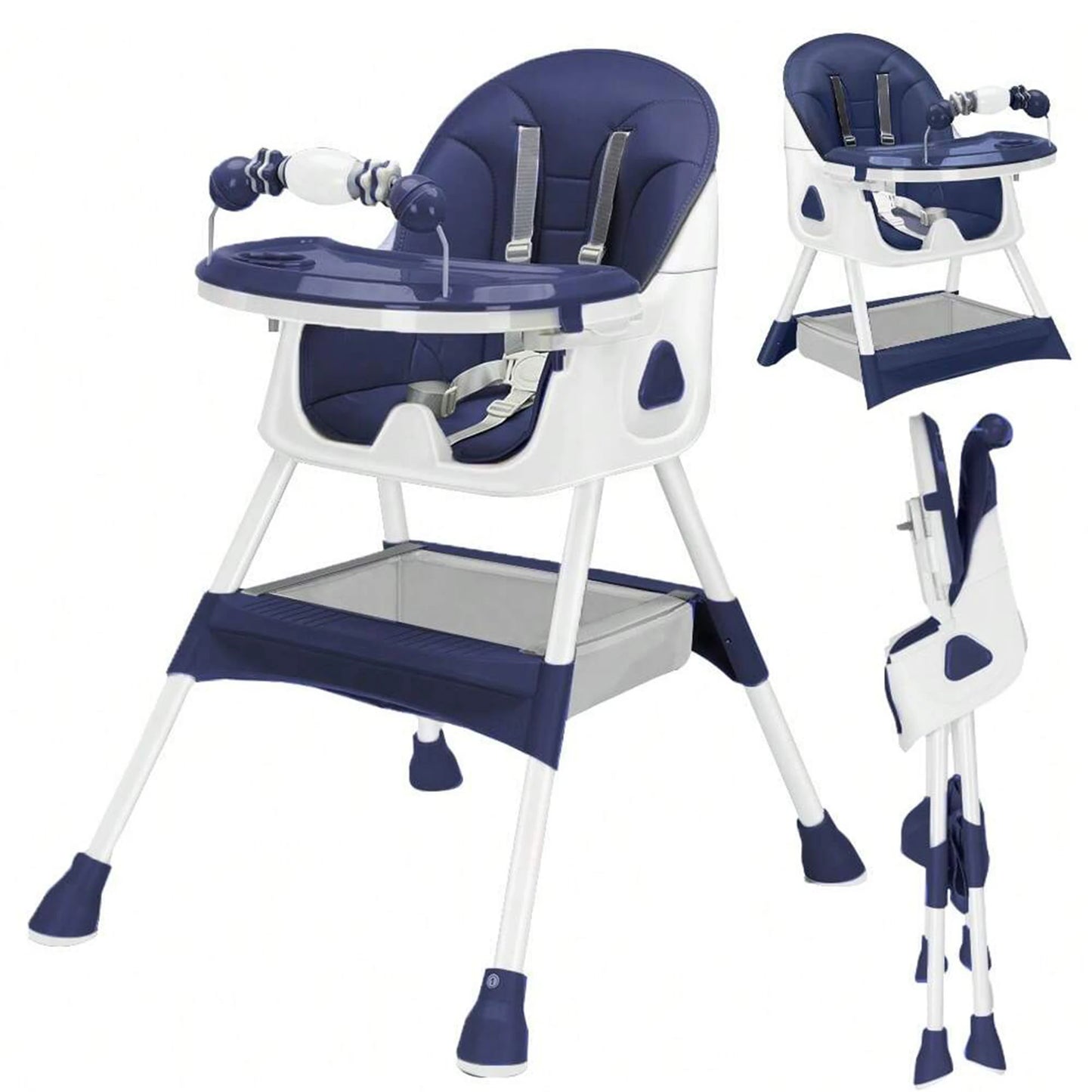 UBRAVOO Foldable Baby High Chair With Antislip Pad Toy Rack - Safety First Gear 25