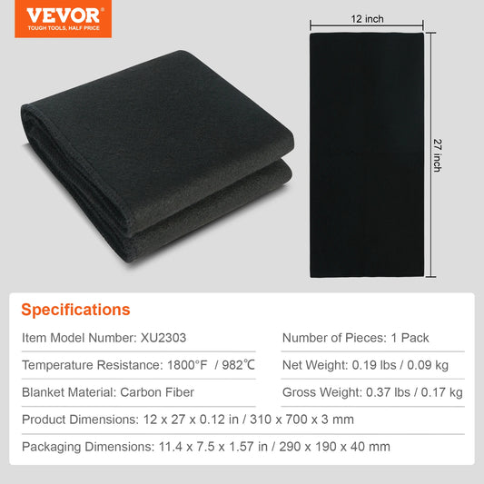 SucceBuy Carbon Felt Welding Blanket Heat Resistant Insulation Mat - Safety First Gear 25