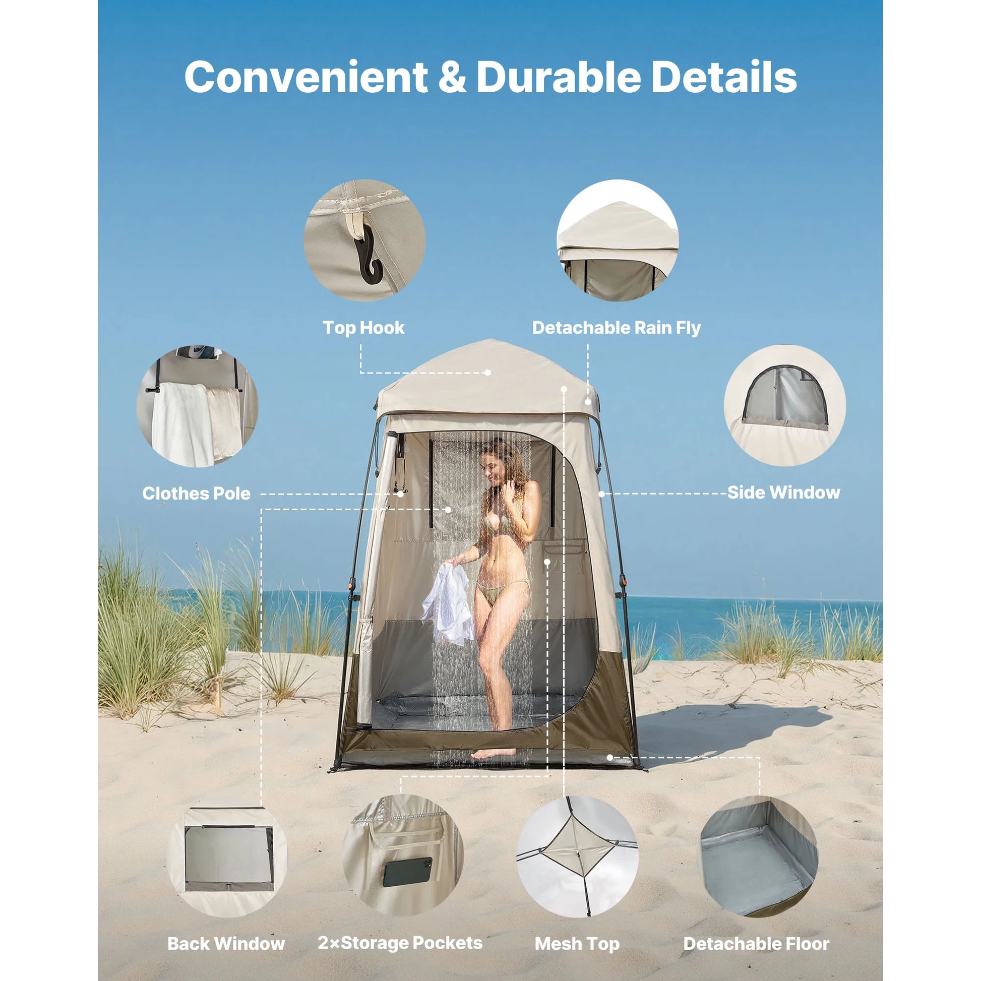 SucceBuy Camping Shower Tent One Room Privacy Changing Room - Safety First Gear 25