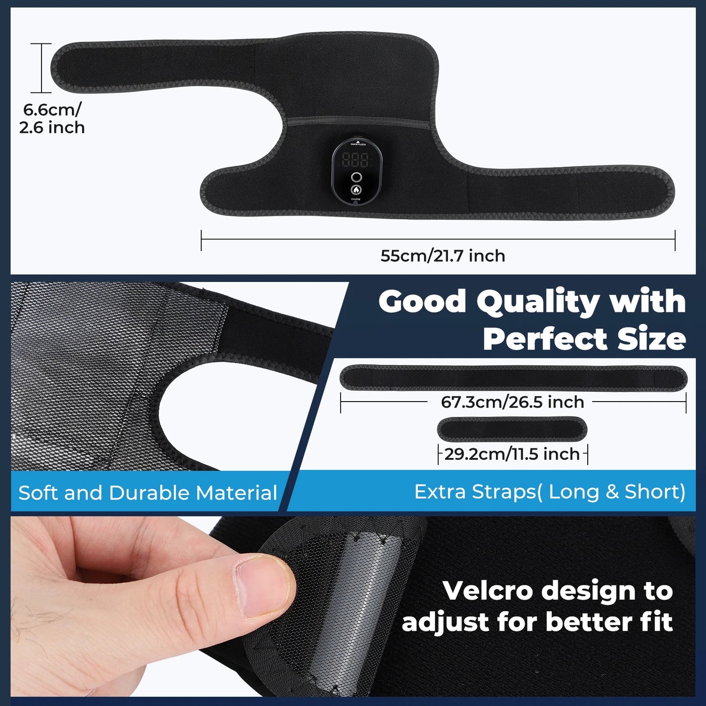 Electric Heating Shoulder Brace Support 6 Heating Levels 4 Timing Levels Warming Products for Old Cold Legs Parents Gifts