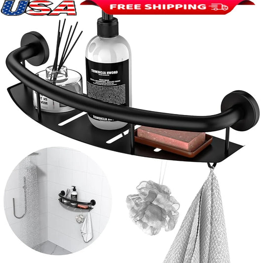 Stainless Steel Wall Mounted Safety Grab Bar with Shelf - Safety First Gear 25
