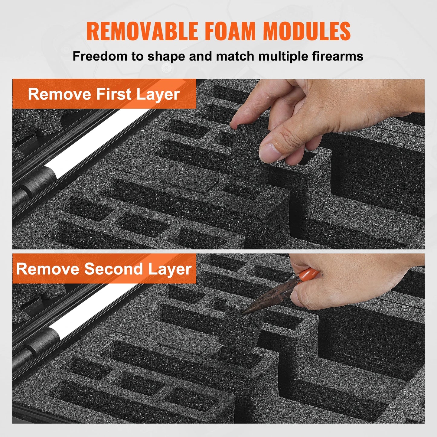 SucceBuy Pistol Guardian Hard Case With PreCut Foam Fits 1-6 Pistols - Safety First Gear 25