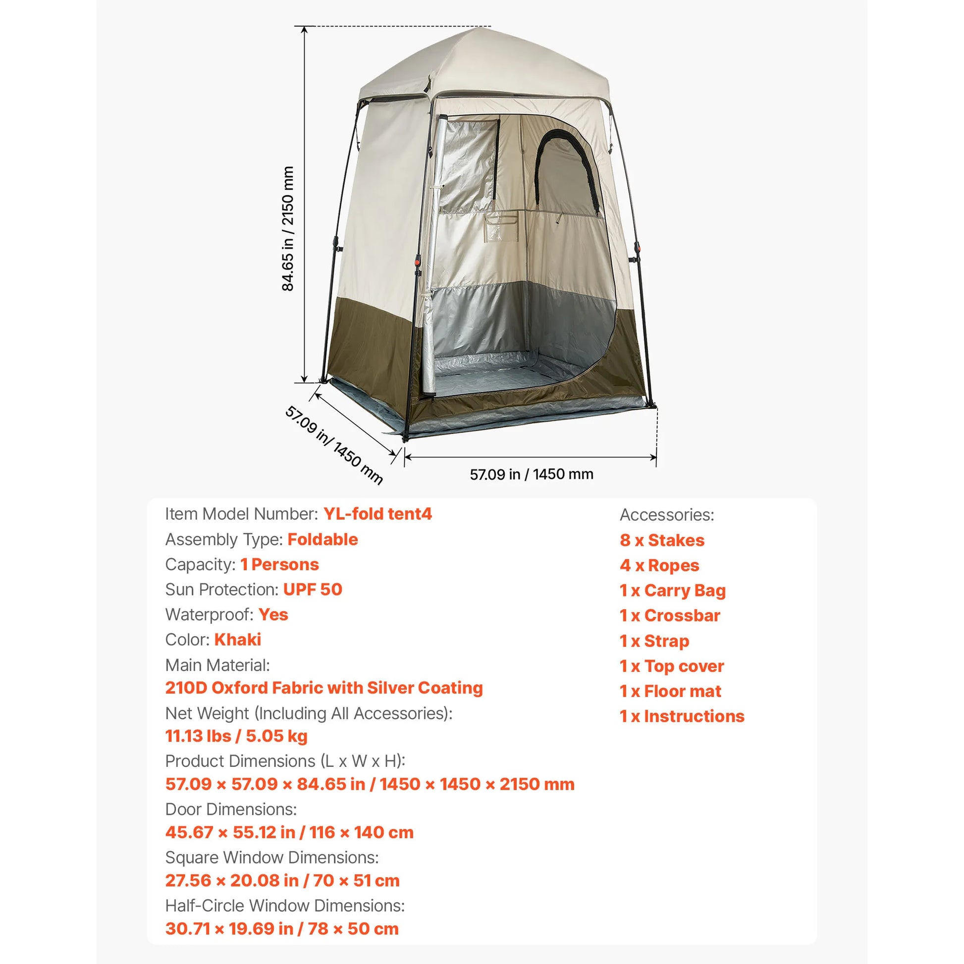 SucceBuy Camping Shower Tent One Room Privacy Changing Room - Safety First Gear 25