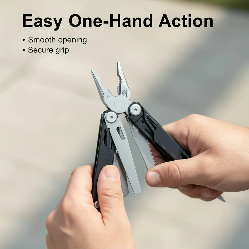Multitool Pliers Stainless Steel Survival Tool With Screwdriver Saw Scissors - Safety First Gear 25