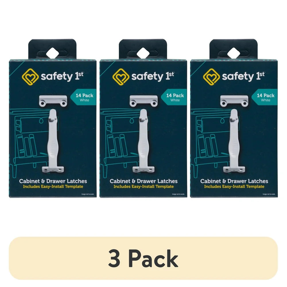 XMSJ 14 Pack Cabinet Drawer Latches For Safe Childproofing Homes - Safety First Gear 25