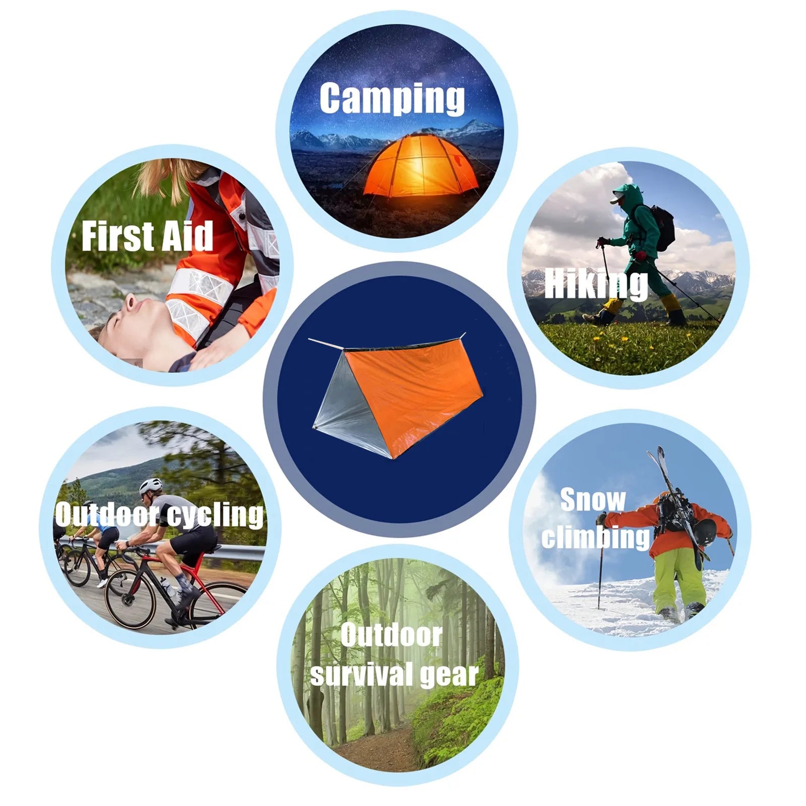 Two Person Outdoor Camping Tent Waterproof Lifesaving Emergency Shelter Kit - Safety First Gear 25
