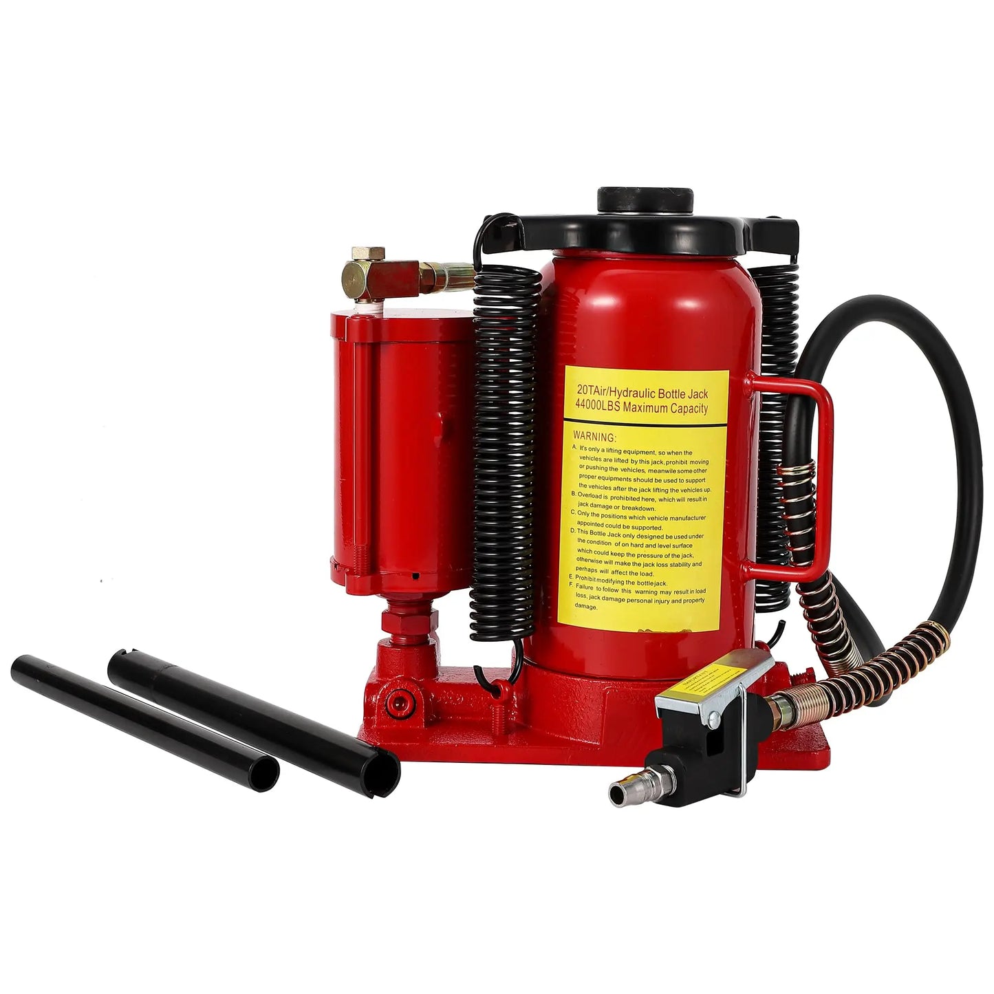 HiMISS 20 Ton Air Hydraulic Bottle Jack With Manual Pump