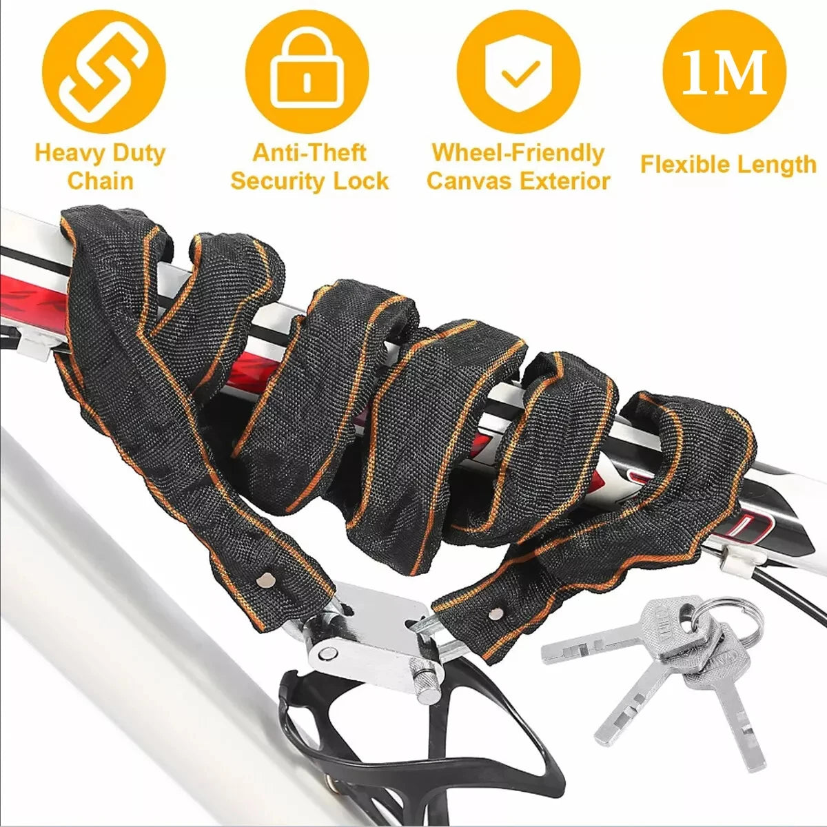 Hign Concerned Motorcycle Chain Lock Anti Theft Padlock - Safety First Gear 25