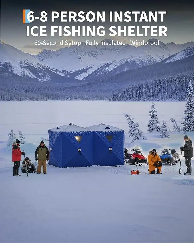 Insulated Pop-Up Ice Fishing Tent for Winter Fishing - Safety First Gear 25