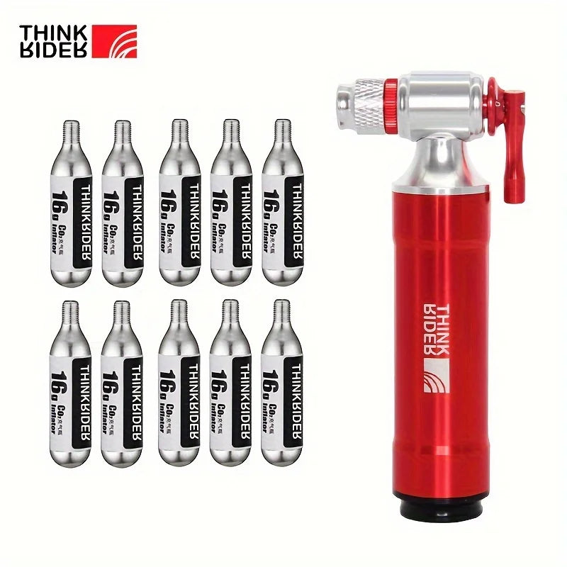 ThinkRider CO2 Pump For Bicycle Schrader Presta Adapter Bike Pump Inflator Aluminum Tire Tube Mini size MTB Bicycle Pumps CO2 Ca - Safety First Gear 25
