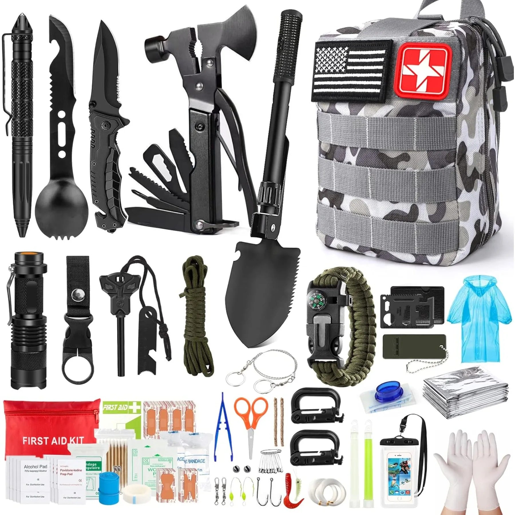 Ultimate Survival Kit with First Aid and Outdoor Gear - Safety First Gear 25