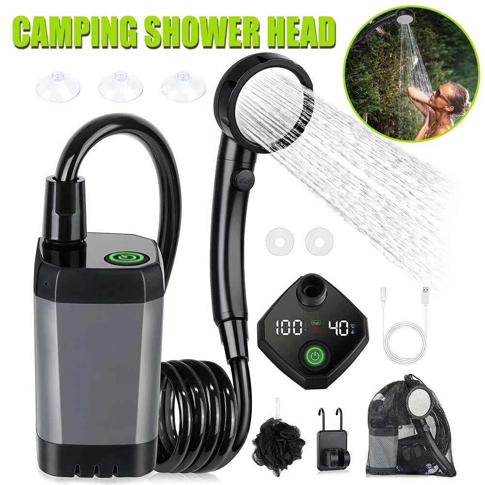 XIAOTREE Portable Camping Shower 6000mAh Rechargeable With 4 Modes - Safety First Gear 25