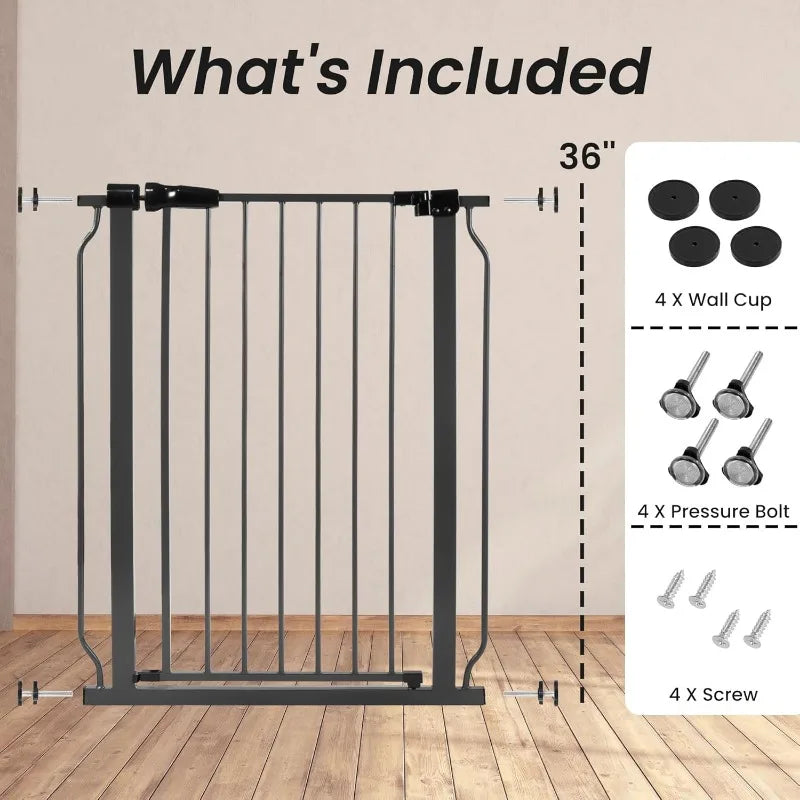 Easy Walk-Thru Safety Gate with Auto-Close and Hold-Open Features - Safety First Gear 25