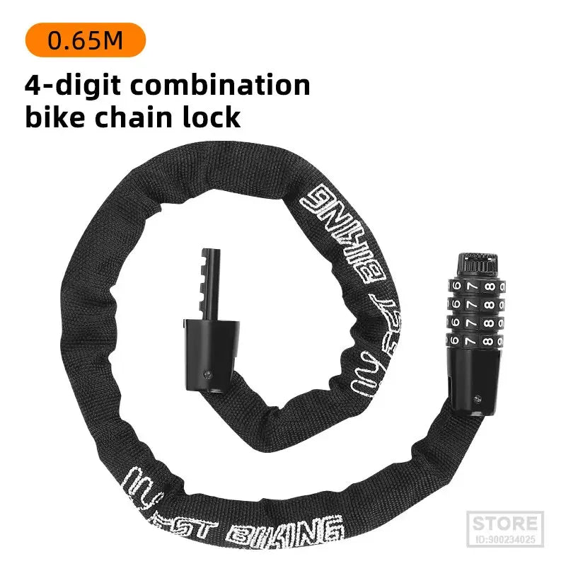 West Biking Chain Lock Four Digit Code Anti Theft Portable - Safety First Gear 25