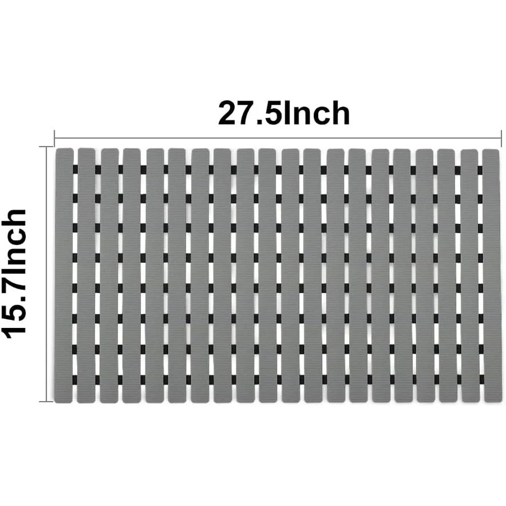 Non Slip Bath Mat with Suction Cups and Fast Drain Holes - Safety First Gear 25